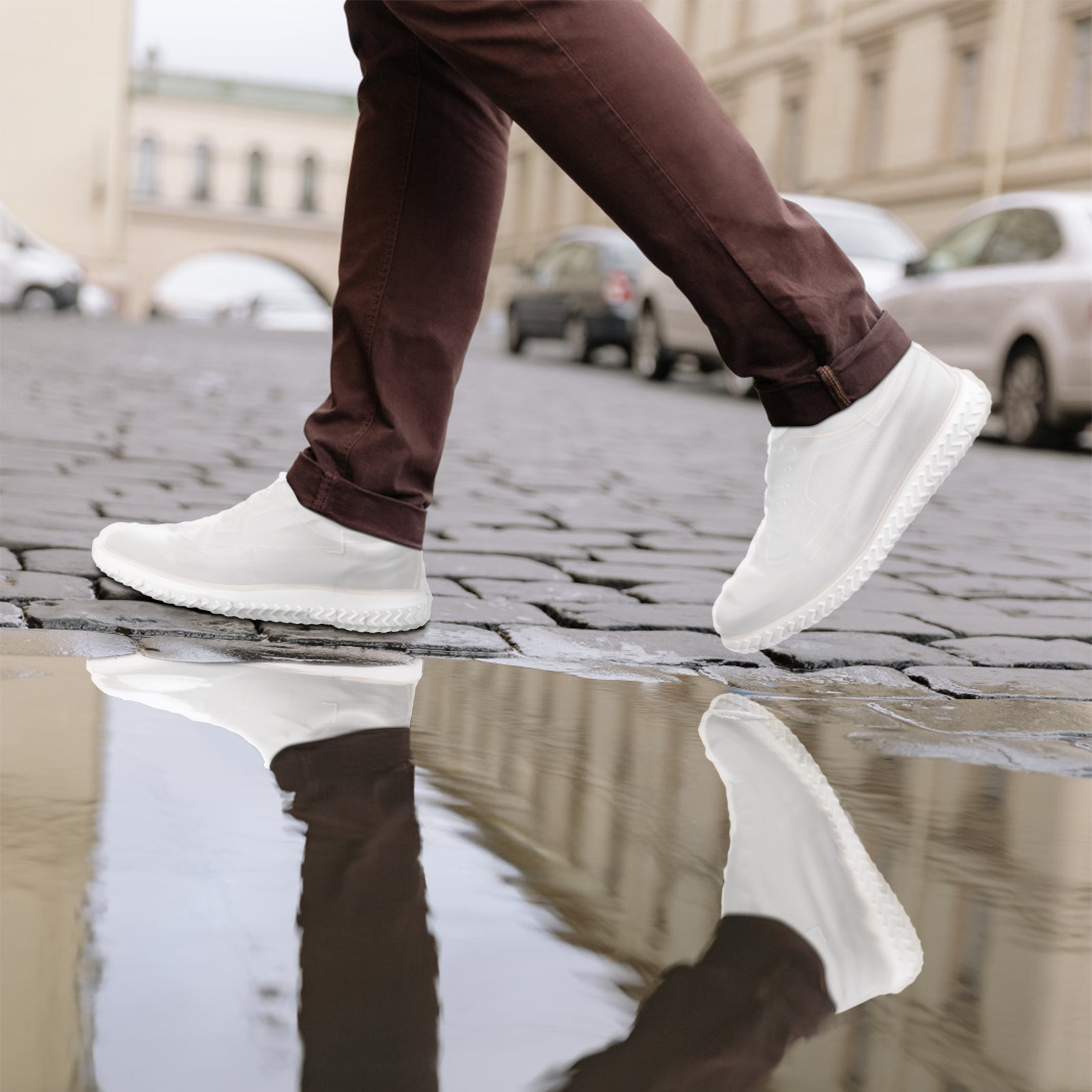 Sneaker Protector - 2 Paar weiße, wasserdichte Schuhüberzieher in